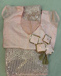 saree with stiched blouse