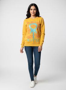Yellow Graphic Print Sweatshirt