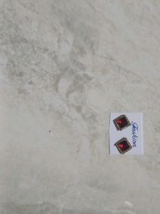 Chic Red Gemstone Earrings