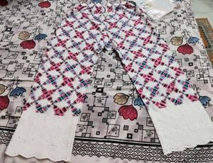 Pure Cotton Palazzos with Lace Border