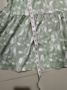 Green Floral Print Tiered Midi Dress