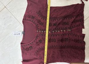 Boho Embroidered Rayon Tunic Top