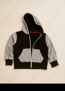 🧥 Kids Black & Gray Winter Jacket (0–2 Years)