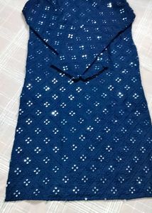 NAVY BLUE MIRROR WORK KURTA