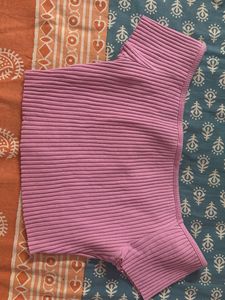 ZARA Ribbed V-Neck Pink Top🌸