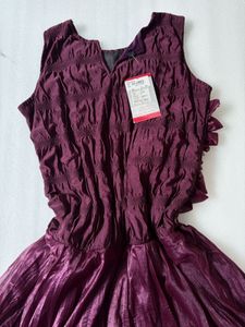 Stunning Ruffled Purple Ethnic Gown