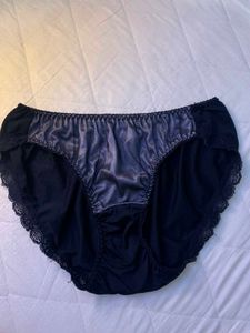 Black Satin & Lace Briefs