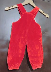 Red Winter Dungree Pilot Bear Overalls 6- 9 Month