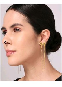 Long Bow Chain Earrings