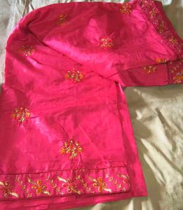 Vibrant Pink Embroidered saree