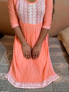 Peach Kurta with Leggings Set