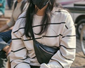 Black Faux Leather Waist Bag