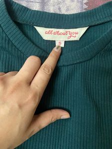 Price Drop Ribbed Tank Crop Top Green Color