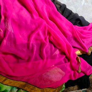 Elegant Black Saree with Gold Embroidery