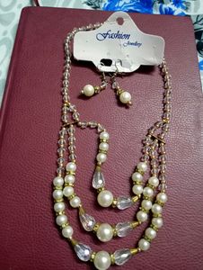 Pearl &amp; Trishtal Nacklace &amp; Earrings