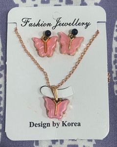 FREE DELIVERY Butterfly Pendant and Earrings Set