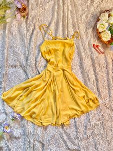 Yellow cotton forever 21 backless dress