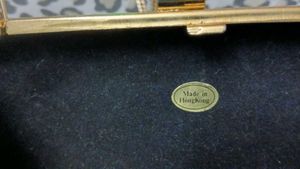 Vintage Gold Metallic Clutch with Chain Strap