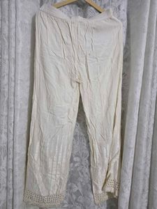 Comfortable Cream Wide-Leg Pants
