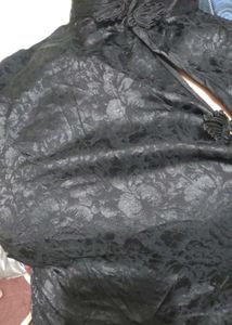 Elegant Black Brocade Cheongsam Top dress