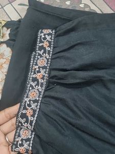 Elegant Black Embroidered Kurta Set