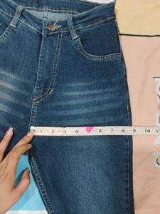 Dark Blue High-Waist Bell Bottom Jeans