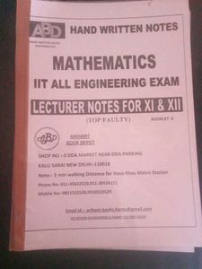 Mathematics Handwritten Notes for IIT Exams