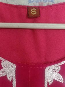 Vibrant Pink Embroidered Kurta