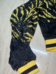 Bold Zebra Print Button-Up Shirt