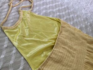 Yellow Halter Neck Peplum Top