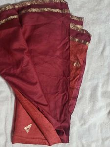 Red &amp; Gold Embellished Saree