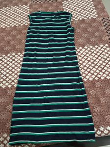 Striped Sleeveless Zip-Up Dress