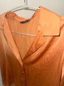 MIMOSA Satin Button-Up Blouse