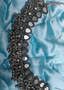 Oxidized Silver Necklace and Earring Set