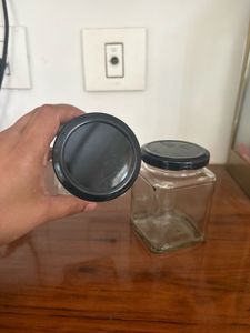 set of glass jar