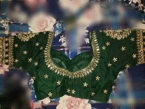 Embroidered dark Green Ethnic Blouse