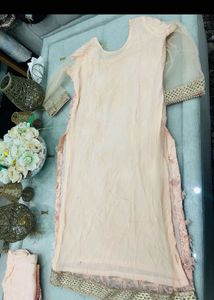 Beautiful Peach Kurta Set with Dupatta