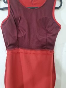 026 Red Pearl Neckline Sheath Dress