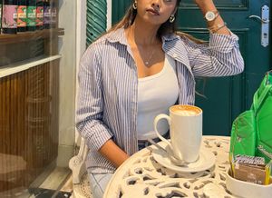 Striped Oversized Button-Up Shirt