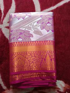 Beautiful Pink and Gold Silk Saree