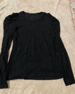 Elegant Black Lace Long Sleeve Top