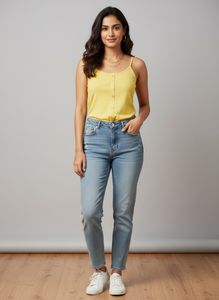 Yellow Button-Front Cami Top