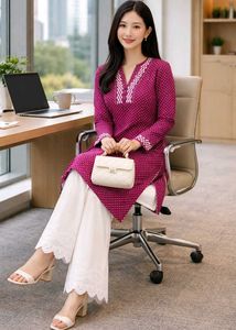 Purple Printed Woolen Kurti