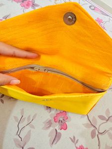 Yellow Floral Ethnic Clutch