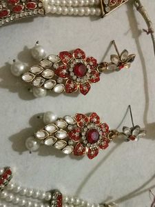 Stunning Red &amp; Pearl Jewellery Set