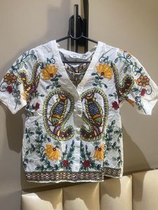 Zara Embroidered Tunic Top