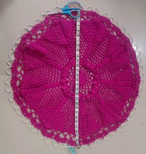 Handmade Crochet Thalposh/Doily With Pearls