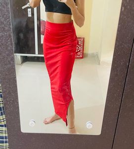 Red Saree Shapewear with Slits