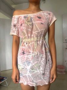 Sheer Floral Cover-Up Tunic