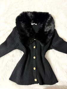 MOB WIFE 💄 BLACK FUR TOP ❤️‍🔥